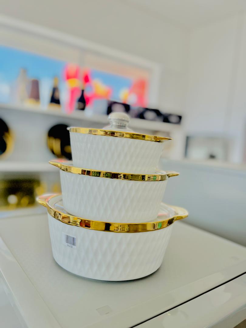 3 Pcs Ceramic Soup Pot