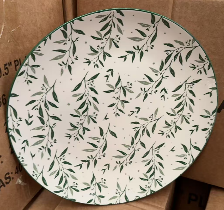 Plates -  Green Leaves