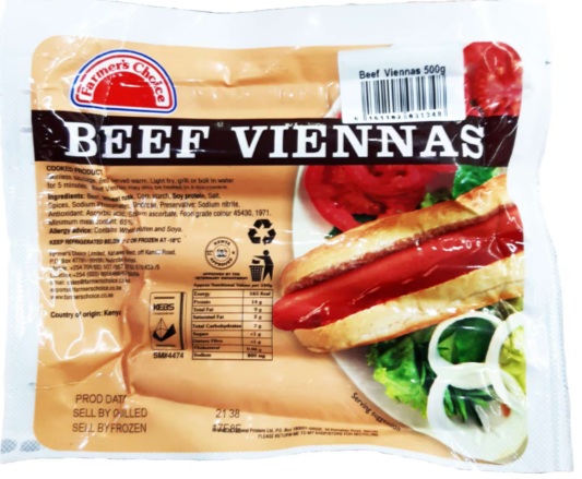 BEEF VIENNAS -Soseji from Kesnya  500g 